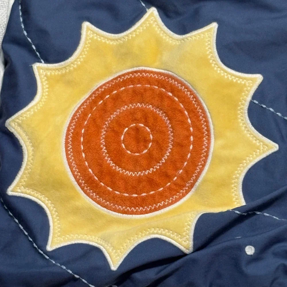 Lambs & Ivy Baby Blanket Milky Way Unisex OS Blue Galaxy Space Rocket Quilt